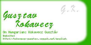 gusztav kokavecz business card