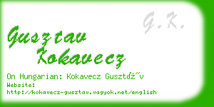 gusztav kokavecz business card